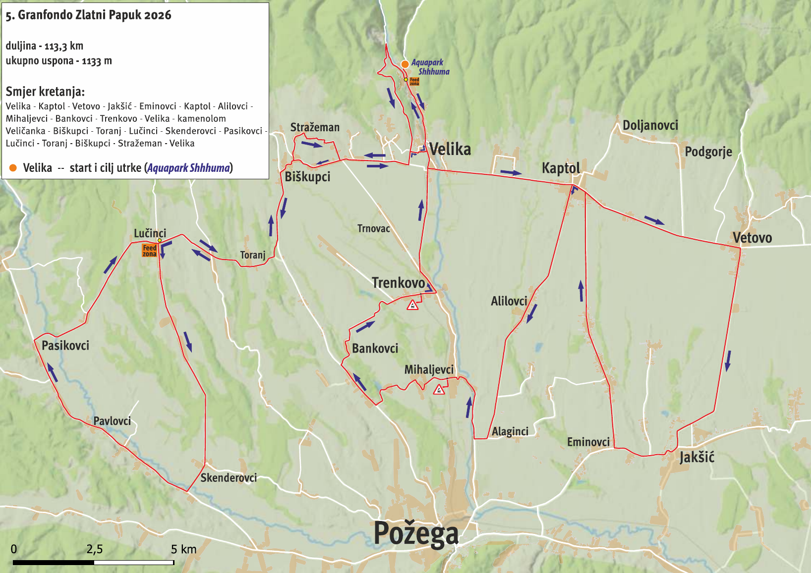Karta Granfondo staze 113,3 km