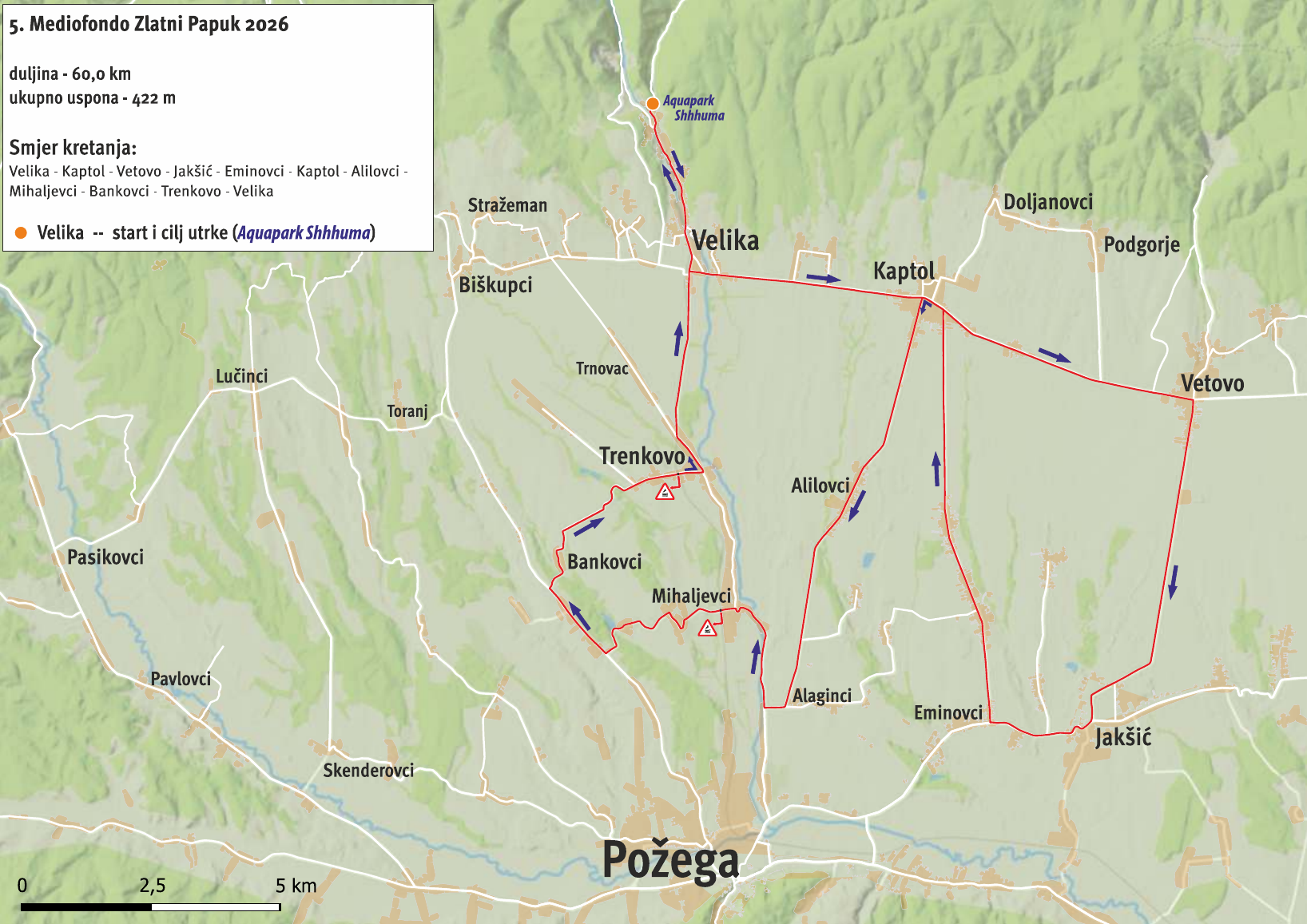 Karta Mediofondo staze 60 km